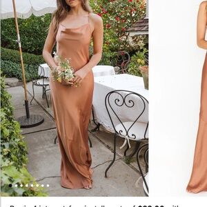 Show Me Your MuMu Satin Maxi Dress in Copper Luxe Satin